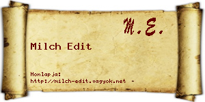 Milch Edit névjegykártya