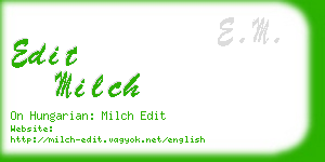 edit milch business card
